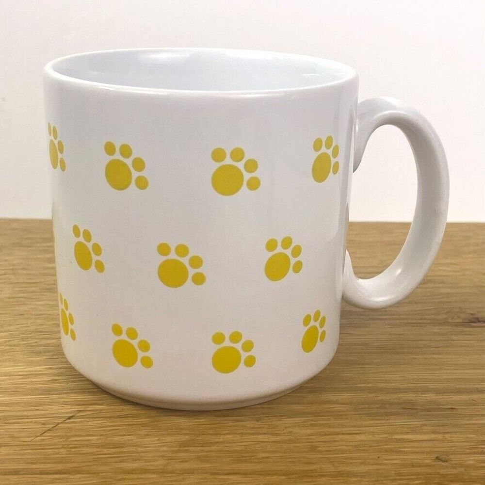 VTG Tams Pottery England All-Over Paw Print Animal Track Dog Cat Coffee Mug